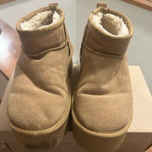 Cozy Tan Platform Boots